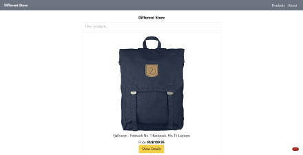 Главный экран сайта different store