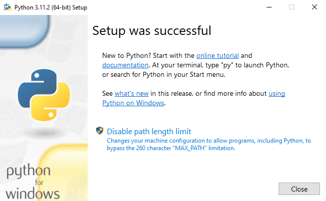 installed python